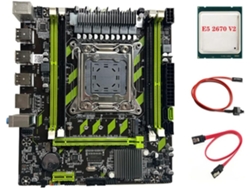 Placa Base X79g Lga2011 + Procesador E5 2670 V2 + 4 Cables De Conmutación Ddr3