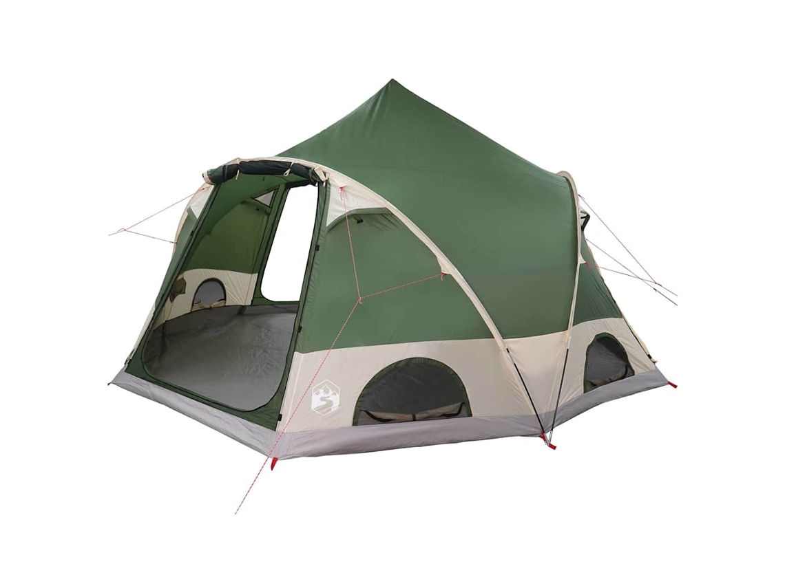 Tienda de campaña tipo domo verde para 4 personas, 505 x 450 x 248 cm