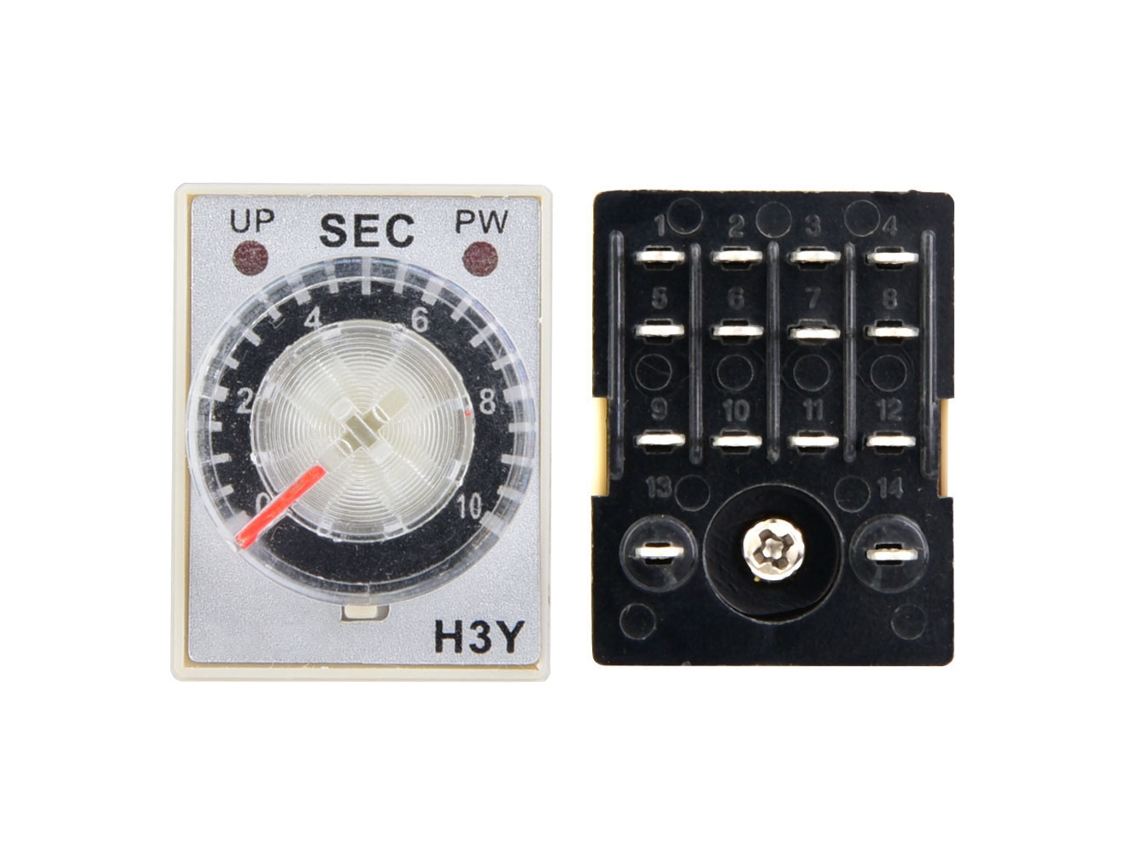2026dz-Relé temporizador H3y-4 Controlador de retardo Interruptor Puntero 14 pines 220 V CA 10 s