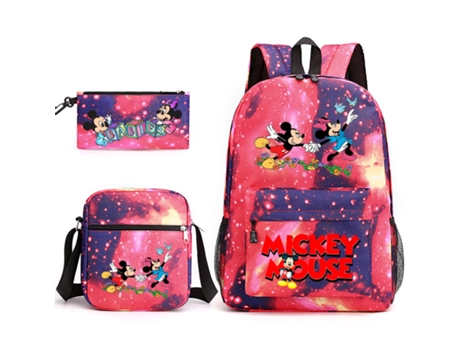 KOHREE Conjunto de tres piezas de mochila escolar para estudiantes de Mickey Mouse
