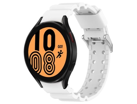 Correa de reloj inteligente para Samsung Galaxy Watch4 44 mm Correa de silicona Armor + Funda protectora (Blanco)