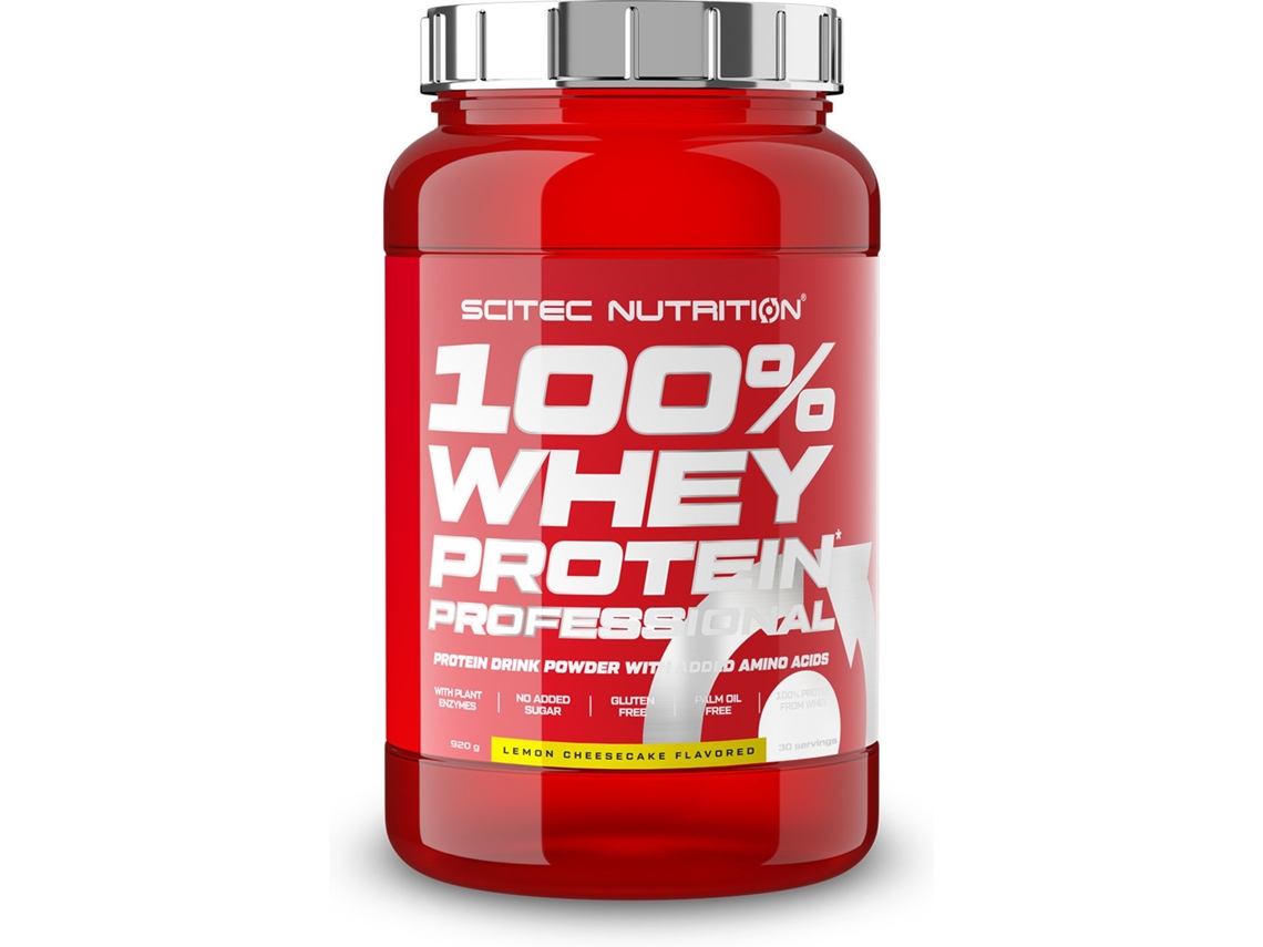 Proteína SCITEC NUTRITION 100% Professional Fórmula Mejorada Ni Azúcares (920 Gr - Limón-Tarta de Queso)