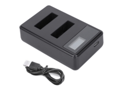 Cargador de baterías para cámaras, cargador portátil doble, cargador de escritorio para baterías de cámaras