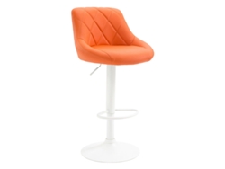 Banco DUDECOR Alto Lazio blanco con piel sintética naranja