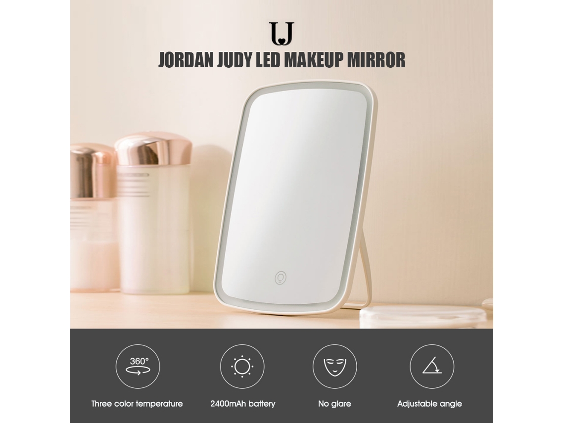 Espejo De Maquillaje Led Con Control Táctil, Luz Natural, Portátil, Batería De 1200 Mah, Ajustable A 30°/100°, Usb