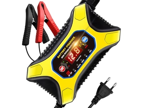 Fast Car Battery Charger 12A 6V/12V Portable Intelligent Battery Maintainer with LCD Display Multiple Charging Modes Repair Protection for Auto Motor