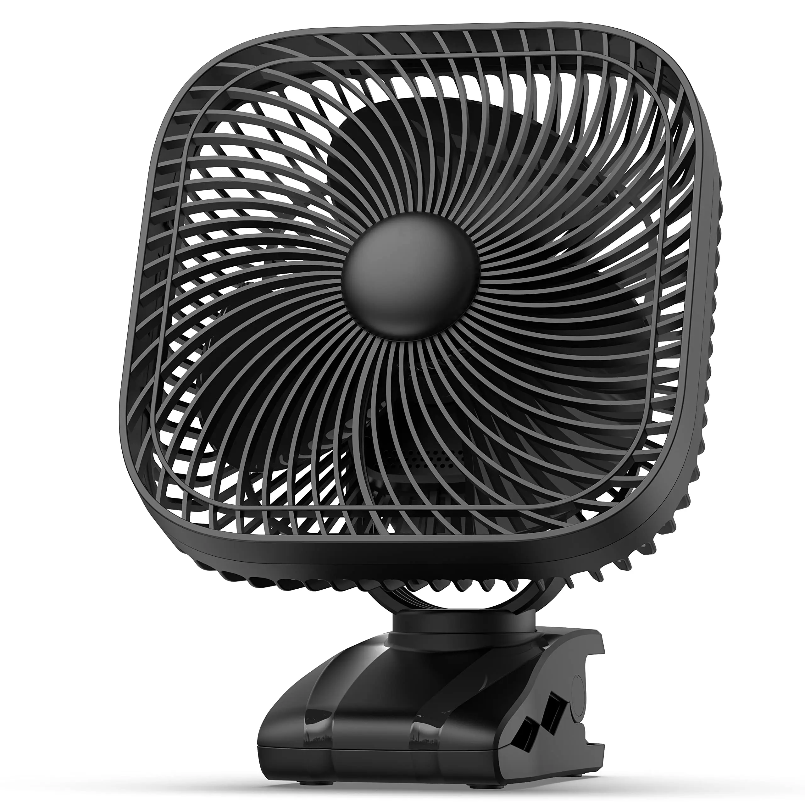 Ventilador Recargable Con Clip, Luz Y Gancho, De 20000 Mah (negro), Con Una Duración De Batería De 70 Horas.
