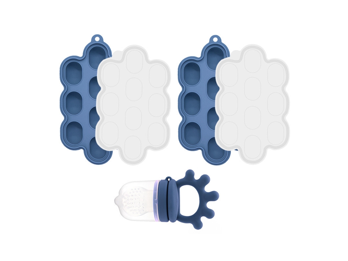 Set Alimentador Bebé Eifson 6+ Meses Con Molde Polo Silicone Suave (azul Oscuro)