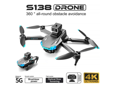 Dron de control remoto S1384K - Duración de la batería: 18 min - Negro YIZHOOD