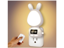 Luz Nocturna con Control Luces Nocturnas Conectadas a la Pared Luces Nocturnas Dormitorio con Reloj Luz Nocturna con Temporizador BISBISOUS