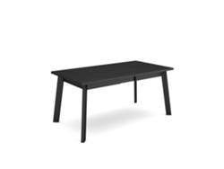 Mesa Comedor, 167xx90x75cm, Para 8 Comensales, Patas De Madera, Negro