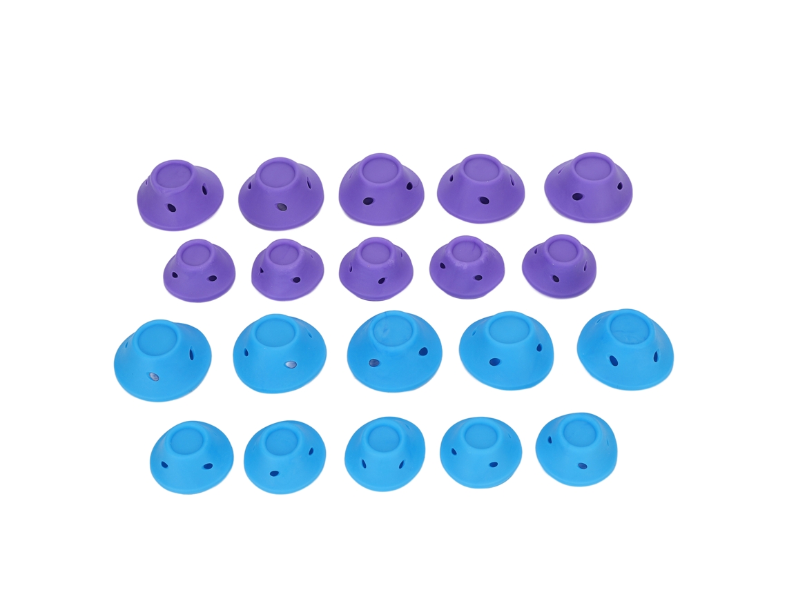 20pcs Rizos De Pelo Mushroom Silicona Autoagarre Diy Para Pelo Largo Mediano Corto Morado Azul
