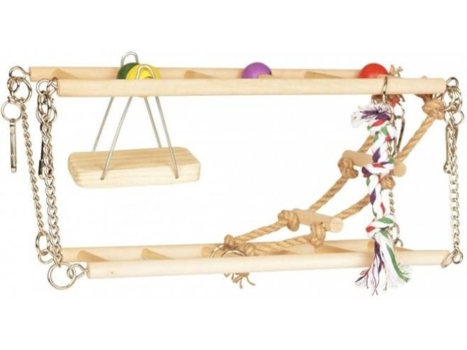 Complemento de Jaula de Hámsteres y Chinchillas DUVO Puentes Suspendidos (Beis - 27x16x10cm - Madera)