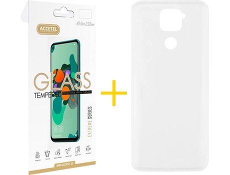Kit Funda + Protector de Pantalla Xiaomi Redmi Note 9 ACCETEL Liso (Transparente)
