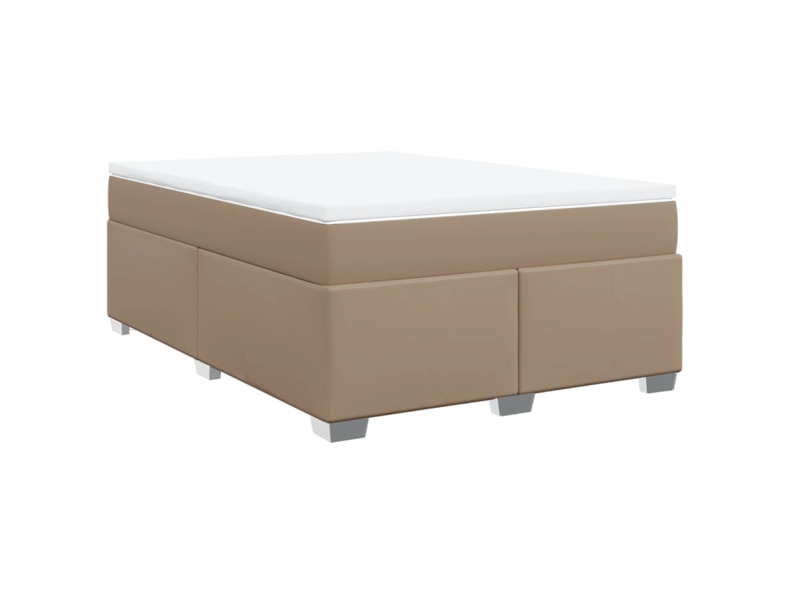 Maison Exclusive - Cama Box Spring Con Colchón Cuero Sintético Capuchino 140x200cm