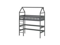 Cama Infantil FURNLUX Otylia (Grafito, Madera Maciza - 98X208X227 Cm / 90X200 Cm)