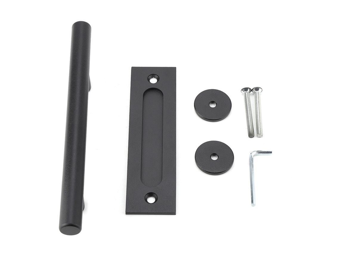 Manilla De Acero Al Carbono Negro Para Puerta Corredera De Granero, Ideal Para Puertas Y Armarios De Madera.