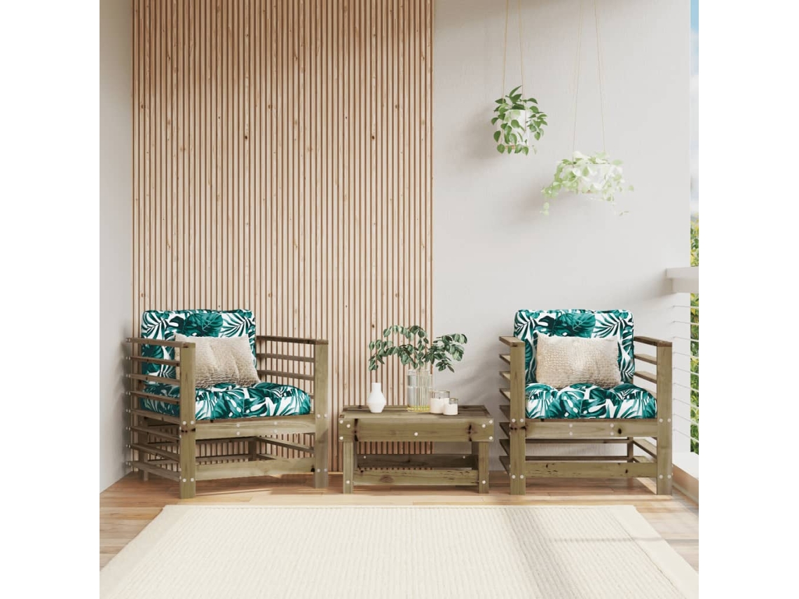 Sillones De Jardín 2 Unidades Madera Impregnada De Pino