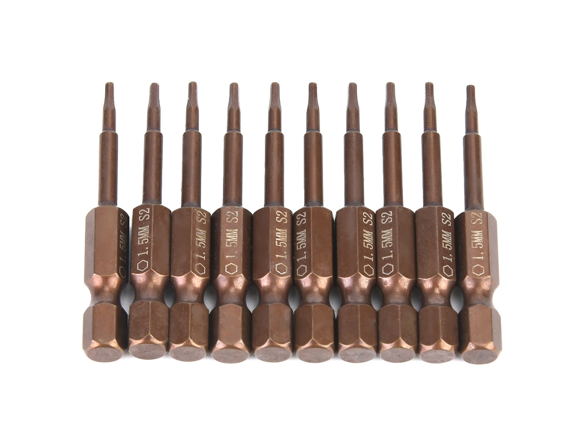 Conjunto De Bits De Parafusadeira Elétrica Magnética Hexagonal H6.3 50mm 10pcs (h6.3x50x1.5mm)