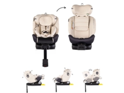 Silla de Coche Premium I Talla 40 150 cm con Isofix y Rotación 360º Chipolino Biscotta