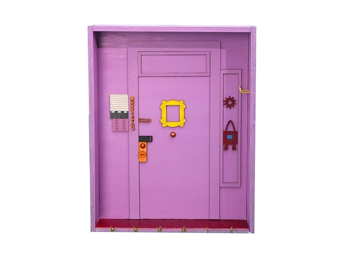 Soporte Para Llaves De Puerta De Madera Morada Con 6 Ganchos, Estante Para Pared, Pasillo, Dormitorio, Sala De Estar.