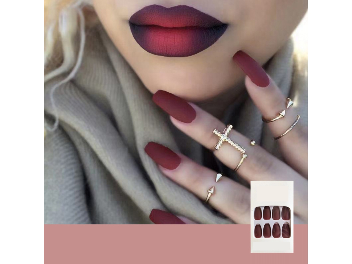 Kkml-uñas Falsas Artificiais Chamadas À Prova D'água Moda Desmontáveis Pressáveis De Forma Natural 6