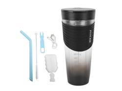 Licuadora Portátil Recargable Por Usb E Impermeable De 460 Ml, Mini Licuadora De Frutas Negra