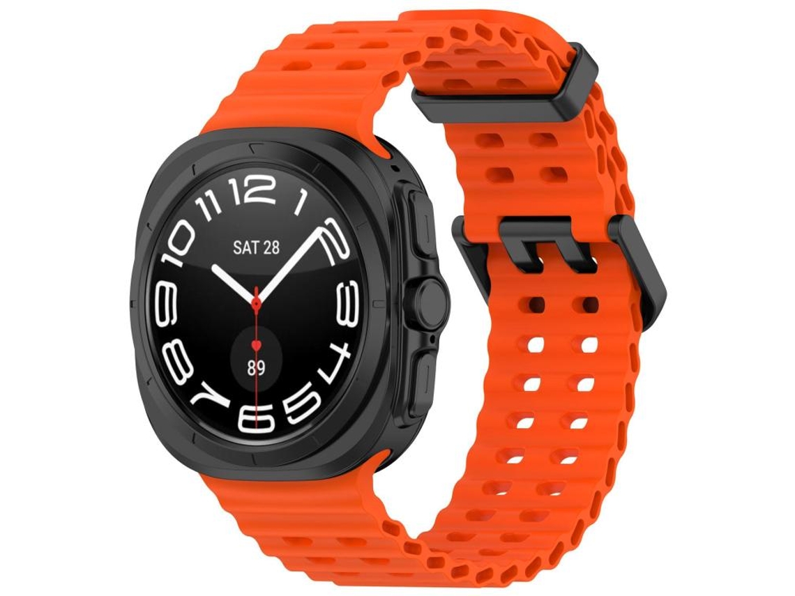 Correa de silicona con diseño de agujeros para Samsung Galaxy Watch Ultra - Doble cierre y agujeros (47 mm)