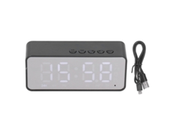 Reloj Despertador Bluetooth 5.0 Con Altavoz Multifuncional, Reproductor De Mp3, Recargable, Para Uso En La Oficina, Negro G50
