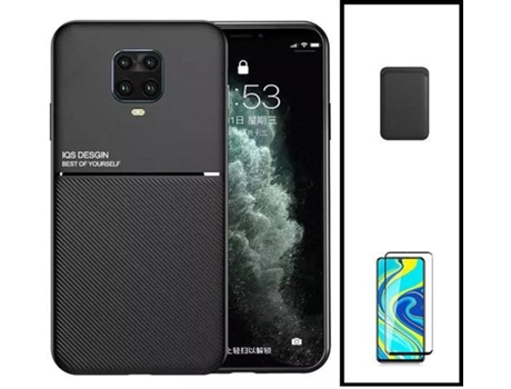 Kit Funda Magnetic Lux, Magnetic Wallet Negro y 5D Full Cover Xiaomi Redmi Note 10 Lite PHONECARE Negro