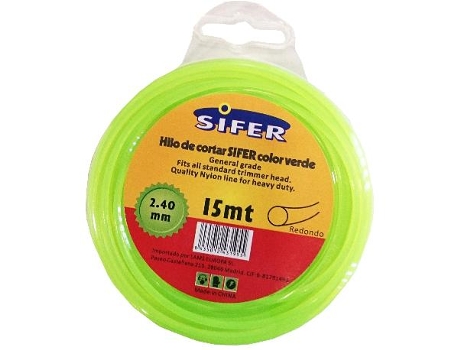 Sifer hilo desbrozadora verde redondo 2.40 mmx 15 mt 48222061