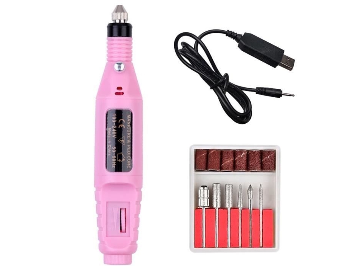 Kit de manicura eléctrica profesional - Rosa - Oj0d0401 - Rosa*