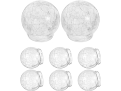 Juego de 8 esferas de vidrio transparente, de 8 cm de diámetro, de estilo industrial, para lámparas colgantes.