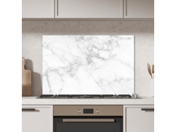 Panel antisalpicaduras de cocina de mármol - Gris - Blanco - Mármol texturizado 80x55 cm