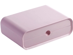 Estante Elevado De Escritorio Para Monitor De Computadora, Abs Con Cajón De Almacenamiento, Soporte Rosa
