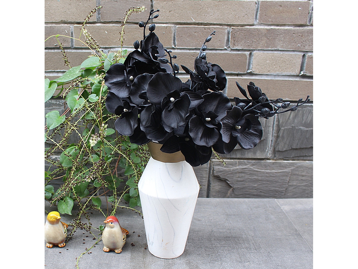 Orquídea artificial (Decoración para bodas, Material de tela de seda)