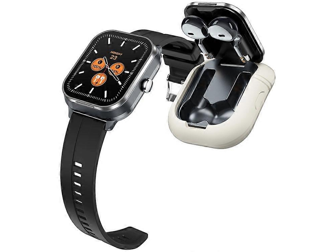 Reloj inteligente 2 en 1 D8 Pro con Bluetooth y TWS, monitor de salud, llamadas Bluetooth, reloj deportivo, correa de silicona Ly Ebike
