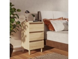 Mesita de noche con patas de madera, 40 x 35 x 69 cm, roble Sonoma, DKD HOME DECOR