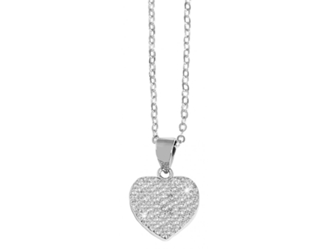 Collar Corazón en Plata de Ley 925 Heli con Circonias y Bañado en Rodio