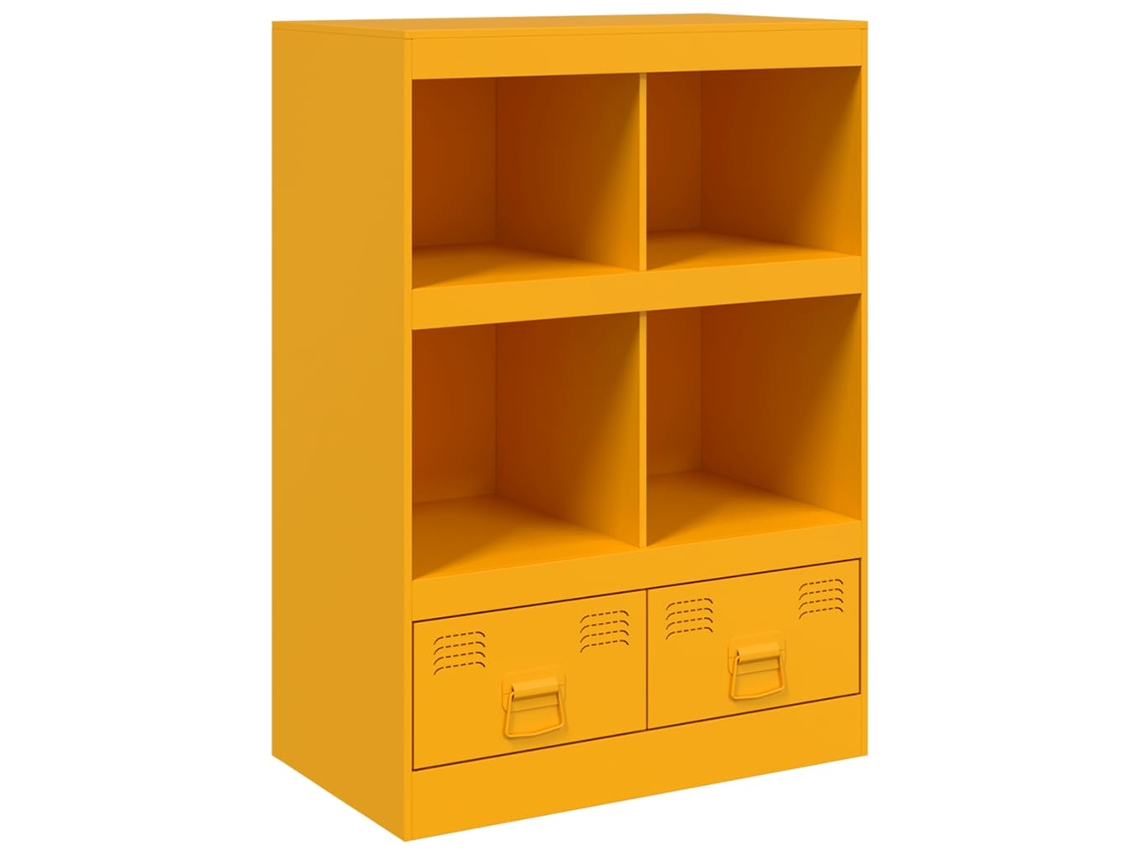 Aparador Alto 67x39x95 cm Acero Amarillo Mostaza EXCLUSIVO MAISON
