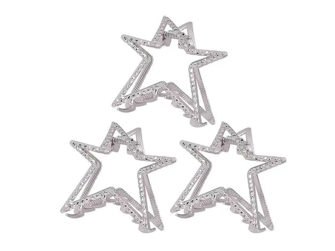 Accesorio decorativo para el cabello con clip de estrella de metal estilo Y2K