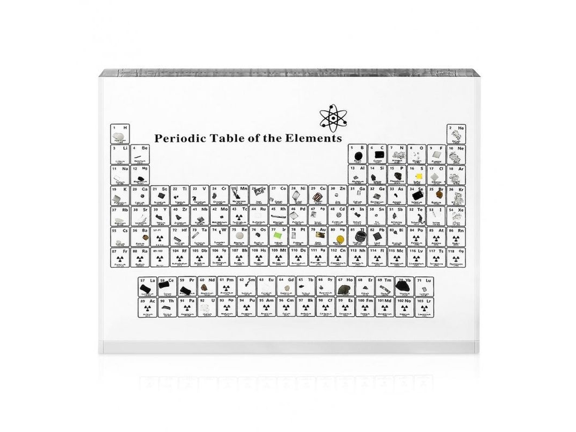 2026-tabla Periódica De Elementos Con Muestras Reales Vidrio Decorativo 3 Tamaños Gkk 15 Cm