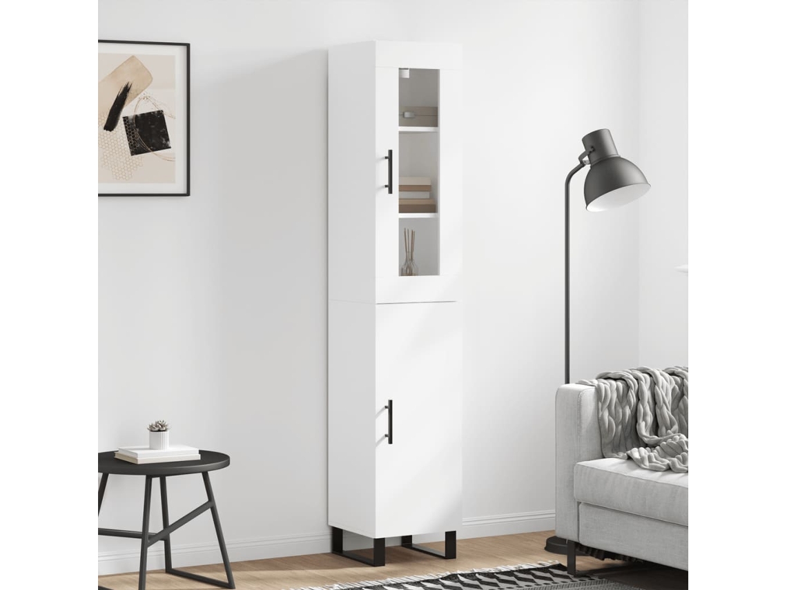 Aparador Alto Madera Contrachapada Blanco 34,5x34x180 Cm