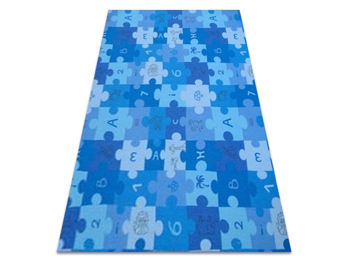 Alfombra Infantil Puzle Azul (100 x 500 cm)