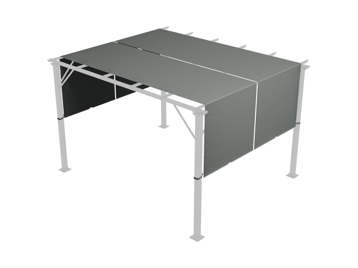 Cubierta Para Pérgola De 3x3 M, Color Gris Oscuro, Con Protección Uv.