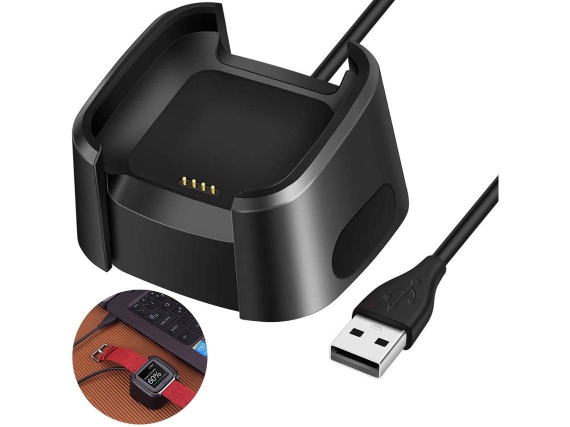 VVJIJILLY Carregador Compacto Fitbit Versa, Cabo Usb De Carregamento Rápido Para Viagens E Viagens De Negócios