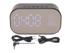 Relógio Despertador Com Alto-falante Bluetooth Smart Com 3 Níveis De Brilho Ajustáveis Preto