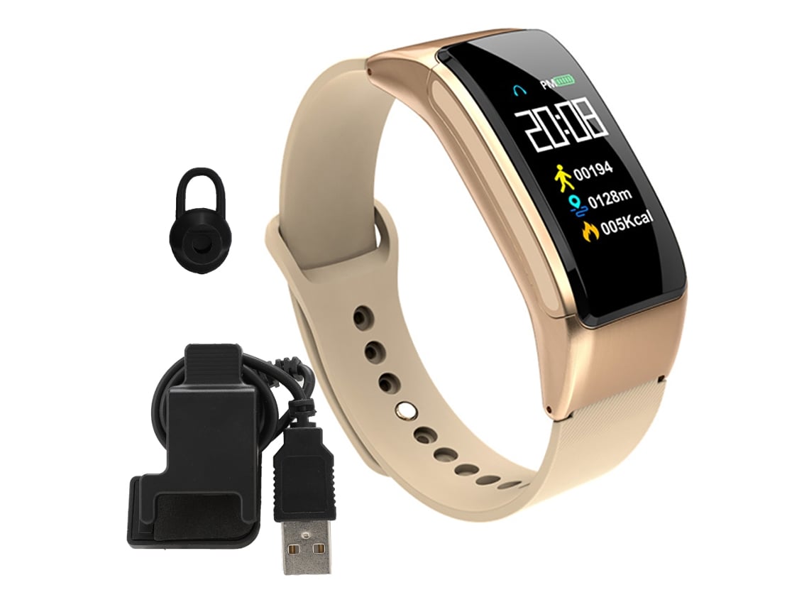 Pulsera Inteligente Con Auriculares De Llamada Bluetooth Y Reloj (oro)