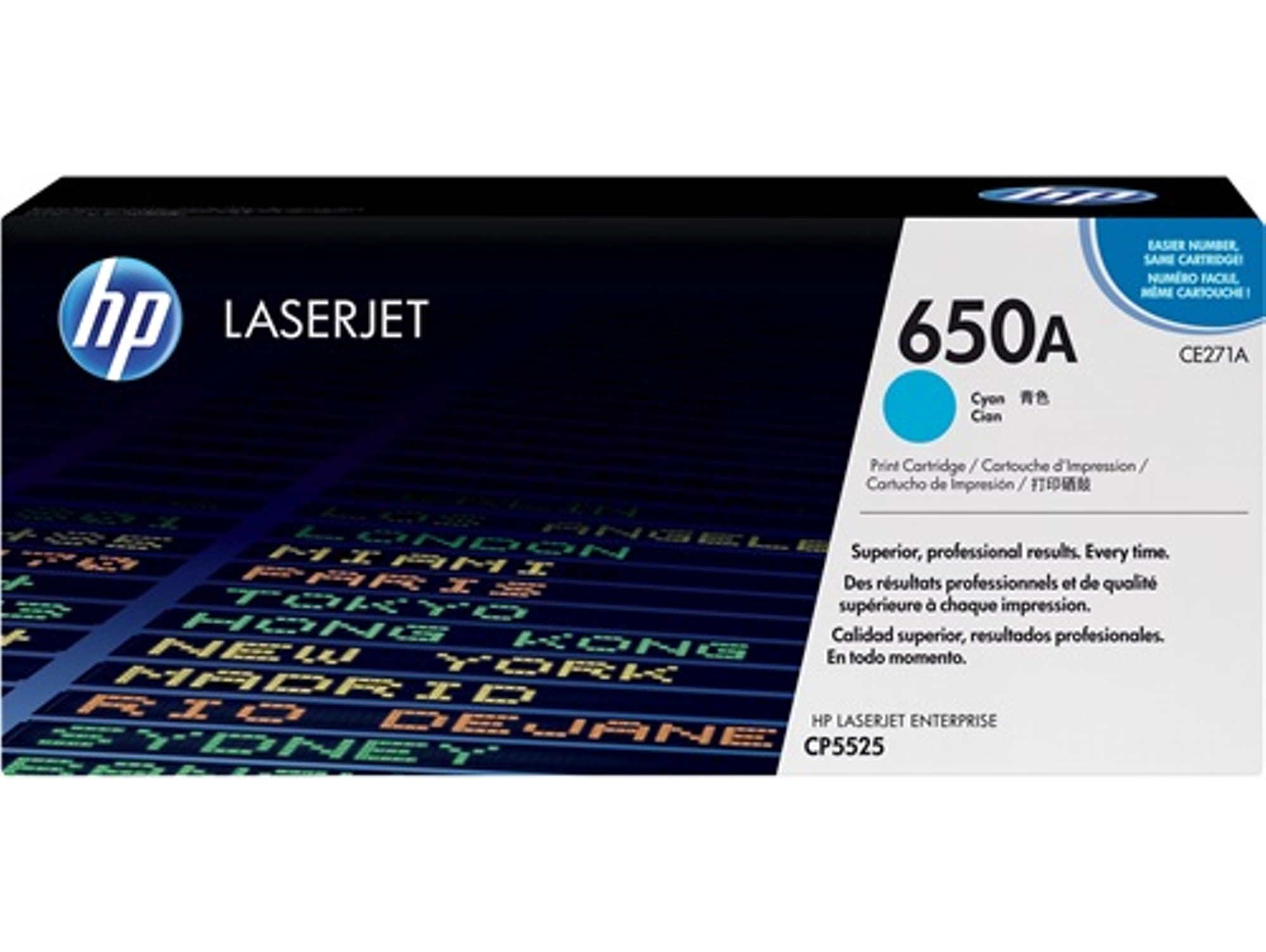 Cartucho de tóner original LaserJet HP 650A cian para Laserjet Enterprise CP5525