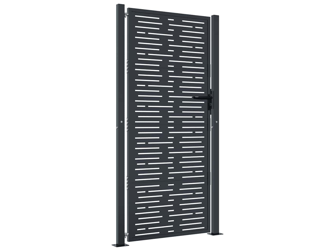 Maison Exclusive - Puerta De Jardín Antracita 100x175 Cm De Acero Con Diseño Cuadrado